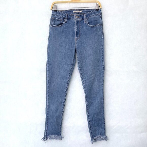 Levi's Denim - Levi's 721 Women's Skinny Jeans High Rise Raw Hems Light Wash size 29 length 28"